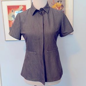 Figs 2 pocket button down scrub top.